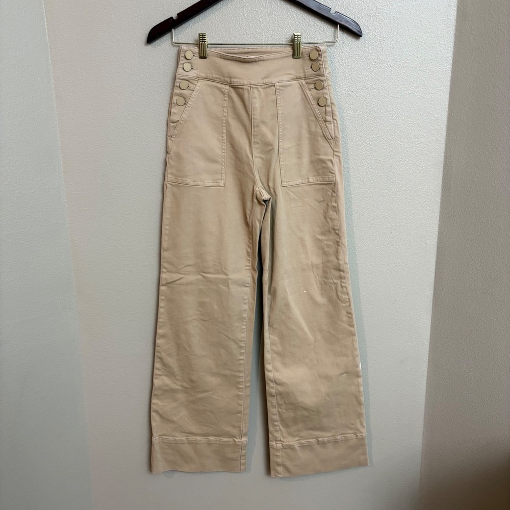 Alice + Olivia Donald High Waisted Jeans in Almond Size 24 Wife Leg Flare